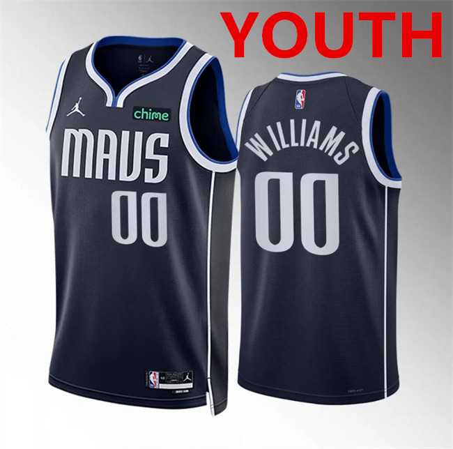 Youth Dallas Mavericks #00 Brandon Williams Navy Statement Edition Stitched Basketball Jersey Dzhi